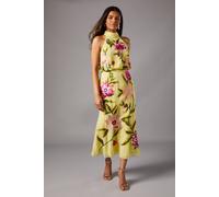Coast Petite Embroidered Halter Neck Midi Dress In Lemon lemon 4