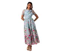 Petite Embroidered Mesh Midi Dress With Lace Trim Coast Blue 8