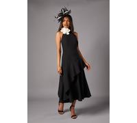 Coast Petite High Neck Corsage Detail Midi Dress In Mono mono 6