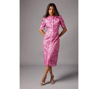 Coast Petite Lace Shirt Dress With Contrast Collar In Pink pink 14