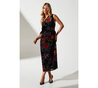 Coast Petite One Shoulder Wrap Midi Wedding Guest Dress In Black black 6