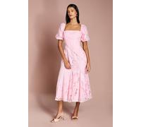 Coast Women's Petite Panelled Jacquard Midi Dress in Pink | Size: 10 Coast Pink 10