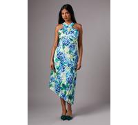 Coast Petite Pleat Halter Midi Dress In Lemon lemon 6