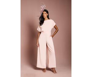 Coast Petite Pleat Off The Shoulder Jumpsuit In Blush blush