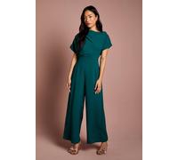 Coast Women's Petite Pleat Off-The Shoulder Jumpsuit in Emerald | Size: 18