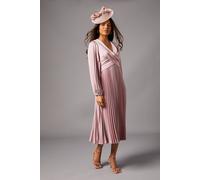 Coast Petite Pleat Skirt Midi Dress In Antique Rose antique rose 4