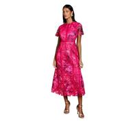 Coast Women's Petite Printed Lace Midi Pencil Dress in Pink | Size: 10 Coast Pink 10