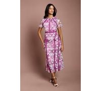 Coast Women's Petite Printed Lace Midi Pencil Dress in Ivory | Size: 10