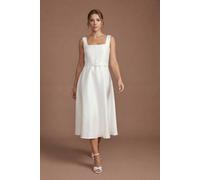 Coast Petite Printed Organza Bardot Midi Dress In Ivory ivory