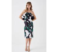 Coast Petite Printed Ruffle Bandeau Dress In Mono mono 8