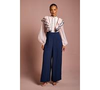 Petite Ruffle Shirt Jumpsuit Coast Mono 8