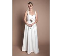 Coast Petite Satin Pleat Bodice Full Skirt Wedding Dress In Ivory ivory