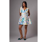 Coast Petite Skater Mini Dress With Bow Straps In Blush blush 6