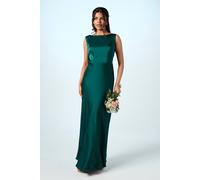 Coast Petite Sleeveless Satin Bridesmaid Dress In Emerald emerald 10