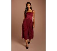 Coast Petite Square Neck Midi Dress In Oxblood oxblood