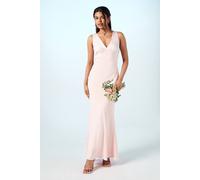 Coast Petite Tie Back Detail Satin Bridesmaid Dress In Blush blush 14