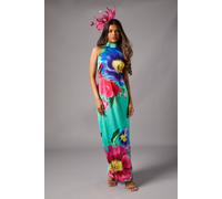 Coast Petite Tie Neck Satin Maxi Dress In Green green 4