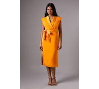Coast Petite Tux Satin Dress In Orange orange 10