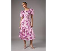 Coast Pink Metallic Floral Jacquard Dress pink 8