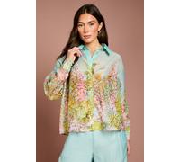 Coast Placement Print Shirt In Duck Egg Blue duck egg blue