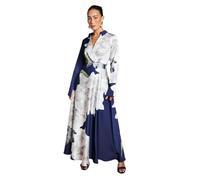 Coast Placement Print Wrap Front Maxi Dress, 14, Navy