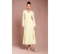 Coast Women's Pleat Detail Lace Trim Maxi Dress in Yellow | Size: 14