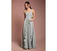 Coast Women's Pleat Detail V Neck Bridesmaid Maxi Dress in Sage | Size: 10