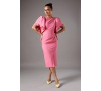 Coast Pleat Double Layer Sleeve Pencil Dress In Coral coral 10