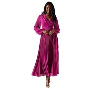Coast Pleated Wrap Front Dress, 14, Magenta