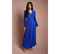 Coast Pleated Wrap Front Dress In Cobalt cobalt 10