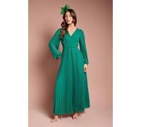 Coast Pleated Wrap Front Dress In Emerald emerald 12