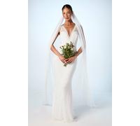 Coast Plunge Neck Boho Fishtail Wedding Dress In Ivory ivory 10