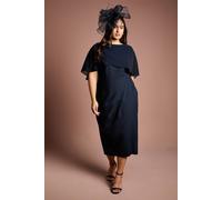 Coast Women's Plus Chiffon Cape Pencil Dress in Navy | Size: 22 Coast Navy 22
