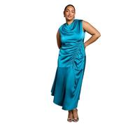 Coast Plus Drape Side Cap Sleeve Midi Dress, 26, Teal