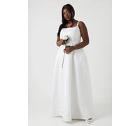Coast Plus Size Structured Satin Full Skirt Wedding Dress In Ivory ivory 18