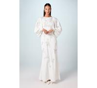 Coast Premium Beaded Floral Embellished Long Sleeve Wedding Dress In Ivory ivory 8