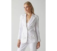 Coast Premium Embellished Jacquard Blazer In Ivory ivory 10