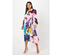 Coast Premium Printed Satin Wrap Dress multi 8
