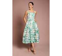 Coast Printed Floral Burnout Organza Midi Dress In Sage sage