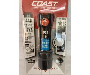 Coast PS400 440 Lumens IPX8 Water/ Crush/ Drop Proof Pure Beam Twist Focus Torch [EEK: A]