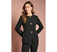 Coast Rose Button Long Sleeve Tailored Jacket In Black black 12