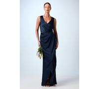 Coast Ruched Waist Detail Satin Bridesmaid Dress In Navy navy 10