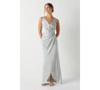 Coast Ruched Waist Detail Satin Bridesmaid Dress In Sage sage 16