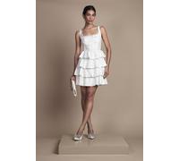 Coast Ruffle Hem Mini Wedding Dress In Ivory ivory 14