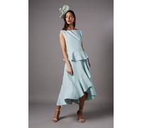 Coast Ruffle Peplum Crepe Dress In Mint mint 10