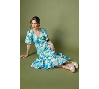 Coast Women's Ruffle Sleeve Belted Shirt Dress in Blue | Size: 10 Coast Blue 10