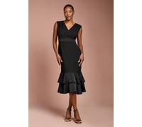 Coast Satin Back Crepe Dress With Peplum In Black black