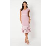 Coast Satin Back Crepe Dress With Peplum In Blush blush 12