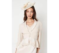 Coast Women's Satin Back Crepe Tailored Jacket With Peplum in Champagne | Size: 10 Coast Champagne 10