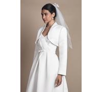 Coast Women's Satin Bridal Bolero Jacket in Ivory | Size: 16 Coast Ivory 16